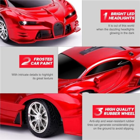 Remote Control Car Rechargeable High Speed 1/18 RC Cars Toys for Boys Girls - Picture 4 of 6